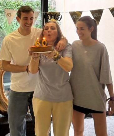 Chari Pena celebrating her 60th birthday with her family